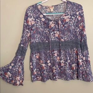 Flare long sleeve top